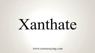 How To Pronounce Xanthate [upl. by Robenia703]