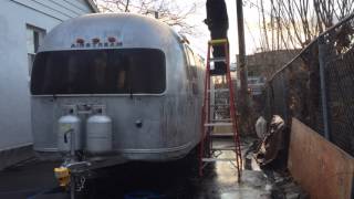 Airstream Polishing Part 1 Removing the Plasticoat Time Lapse [upl. by Rellek]