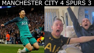 손흥민 HEUNG MIN SON SCORES IN 43 RESULT AS SPURS KNOCKOUT MAN CITY IN THE CHAMPIONS LEAGUE SCENES [upl. by Carr426]