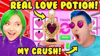 I GAVE MY CRUSH A REAL LIFE LOVE POTION FOR VALENTINES DAY in ADOPT ME ROBLOX it worked [upl. by Rachaba]