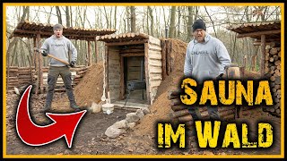 Sauna selbst gebaut  Saunieren im Wald  Outdoor Bushcraft Deutschland [upl. by Wolpert853]