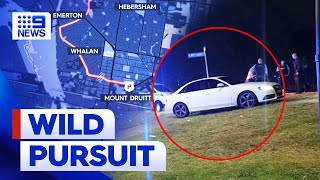 Teens allegedly led police on a wild chase across Sydney in stolen luxury car  9 News Australia [upl. by Phila]