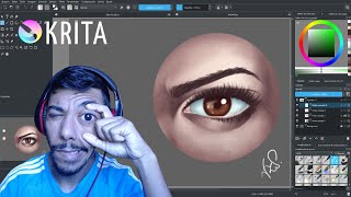 krita  realistic painting eyes [upl. by Esorlatsyrc544]