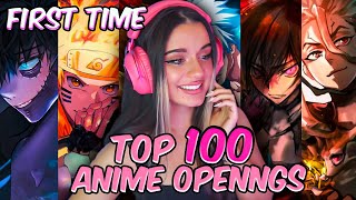 Anime VRGIN First time Reacting to 100 TOP Anime Openings [upl. by Laval233]