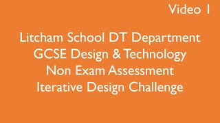 GCSE DT NEA IDC Video Lesson 1 Introduction to the Project [upl. by Thun642]