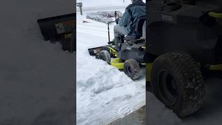 RYOBI 100AH ELECTRIC RIDING MOWER PLOWS SNOW LIKE A CHAMP FOR ITS FIFTH WINTER IN A ROW [upl. by Cave]