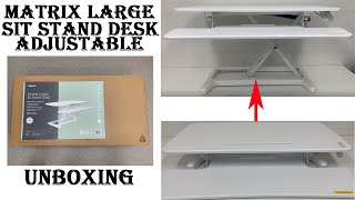 Adjustable Matrix Large Sit Stand Desk Unboxing and Review  J Burrows JBGASSITWE 8 Years Warranty [upl. by Snave]