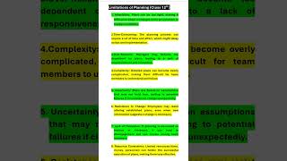 Limitations of Planning  Demerits of Planning Business Studies  Chapter 4 planning Management [upl. by Ahsyekat]