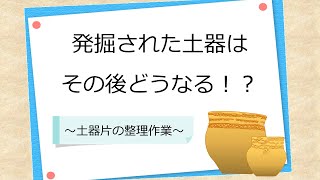 発掘された土器はその後どうなる！？～土器片の整理作業～ [upl. by Elwin]