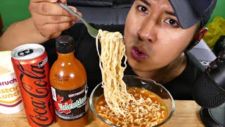 MARUCHAN HABANERO CON SALSA VALENTINA NEGRA 🌶️🔥  ASMR MUKBANG [upl. by Siravrat580]