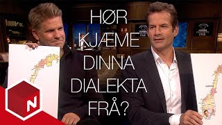 Jon og Håvard konkurrerer i norske dialekter  Praktisk info med Jon Almaas  discovery Norge [upl. by Benoite855]