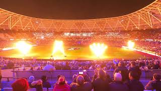 EUROPA LEAGUE  West Ham vs Dinamo Zagreb  London Stadium light show amp bubbles [upl. by Tedi352]