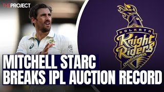 Mitchell Starc Breaks IPL Auction Record Signing For Kolkata Knight Riders [upl. by Ahseinod]