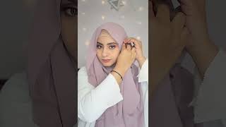 Full Coverage Hijab Style with Earrings for all face shapes hijabstyle wedding hijabtutorial [upl. by Itsim]