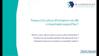 Conférence  Pourquoi la culture d’entreprise estelle si importante aujourd’hui [upl. by Ynnol335]