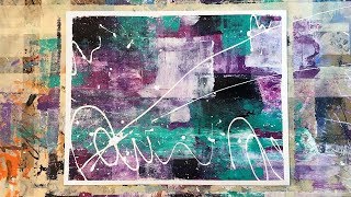 FAST and Easy Abstract Acrylic Painting with a Brayer Roller  Daily Art  027 [upl. by Enihpled91]