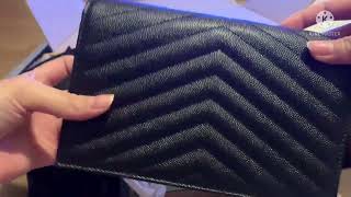 YSL ENVELOPE CHAIN WALLET  19cm Unboxing 📦 [upl. by Heti357]