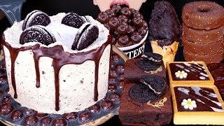 ASMR OREO CAKE BLACK MILK MALTESERS CHOCOLATE ICE CREAM NUTELLA DESSERT MUKBANG 먹방 咀嚼音 EATING SOUNDS [upl. by Joella]