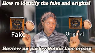 Parley Goldie face cream review  how to identify the fake and the original parley Goldie face cream [upl. by Zared]