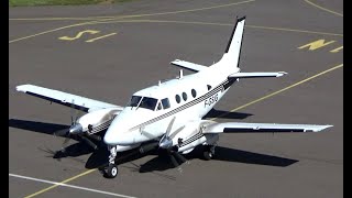 1967 Beechcraft King Air 90 FGSIG  Gusty Landing and Taxi to Parking Position [upl. by Claire]