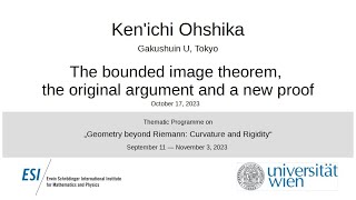 Kenichi Ohshika  The bounded image theorem the original argument and a new proof [upl. by Warchaw]