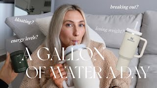 I drank a GALLON of WATER every day for TWO WEEKS amp this is what happened  KATIE MEHAFFEY [upl. by Laurent]