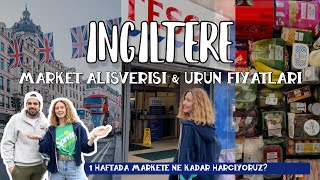 İngilterede 1 Haftalık Market Alışverişi  Ürünler ve Fiyatları  İngilterede kriz var mı  Yaşam [upl. by Htedirem]