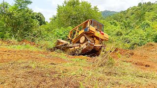 D6R XL Bulldozer Land Clearing Simulation Overcomes Obstacles Easily [upl. by Mulderig]