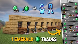 EASIEST Villager Trading Hall  ALL TRADES 1 EMERALD  Minecraft Java amp Bedrock [upl. by Aciretahs]