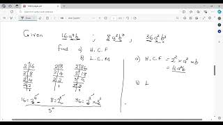 LCM and HCF with variables part2 n1 [upl. by Dinan]