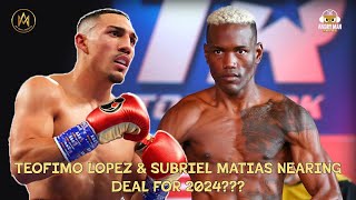 TEOFIMO LOPEZ amp SUBRIAL MATIAS NEARING DEAL FOR A UNIFICATION FIGHT IN JUNE 2024 [upl. by Mieka]