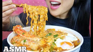 ASMR CHEESY KING CRAB SAMYANG SPICY NOODLES STEW TYPE EATING SOUNDS NO TALKING  SASASMR [upl. by Gerdy871]