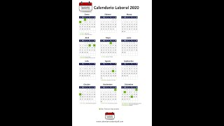 Calendario Laboral 2020  Días Festivos Nacionales para 2020 Todos los Puentes NO VAYAS A TRABAJAR [upl. by Amoeji]