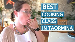 FUN TAORMINA COOKING CLASS WITH THE BEST FOOD  Learn how to cook in Sicily [upl. by Sofer571]