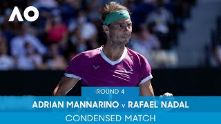 Rafael Nadal v Adrian Mannarino Condensed Match 4R  Australian Open 2022 [upl. by Wimsatt]