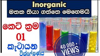 Inorganic chemistry easy tips  lesson 1 Al Chemistry sinhala [upl. by Granville]