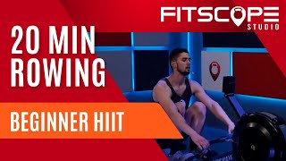 20 Min Beginner Row HIIT Rowing Workout  Intervals on Concept 2 [upl. by Mehelhteb]