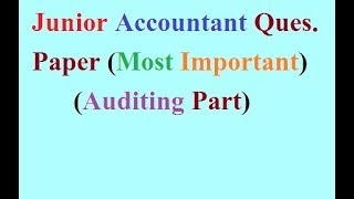 Junior Accountant Question Paper [upl. by Toth]