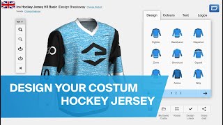 Ice hockey jersey design your costum hockey sweater with the owayo 3D Configurator  UK [upl. by Kowtko332]