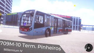 709M10 TERM PINHEIROS com o MILLENNIUM IV Scania K250UB da GATUSA Proton Bus Simulator [upl. by Anayt]