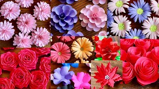 10 Simple and Beautiful Paper Flowers  Paper Craft  DIY Flowers  Home Decor [upl. by Maudie]