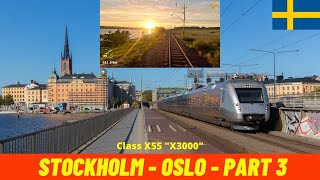 Cab Ride Stockholm  Oslo Part 33 to Oslo SJ Sweden Norway train drivers view 4K [upl. by Eelsel]