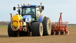 New Holland T6060 Elite amp Kverneland Accord Optima HD edrive Precision Drill  Loonbedrijf Breure [upl. by Kappel484]