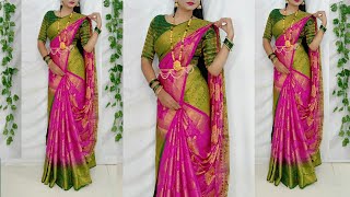 Saree Draping new Elegant styles❤️How to drape saree new waySaree Wearing StylesSadi porar [upl. by Cogen760]