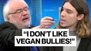 1 vegan vs 3 meat eating panellists Heated TV debate [upl. by Hgielsa]