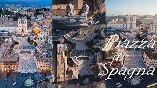 Piazza di Spagna  Spanish Steps  Roma Drone 4K [upl. by Grant]