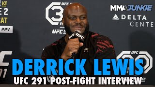 Derrick Lewis Talks Finishing Contract Wild Celebration Debate on Keeping 6Pack  UFC 291 [upl. by Lucier74]