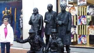 busker statues on Dublins Grafton Street [upl. by Eiduj]