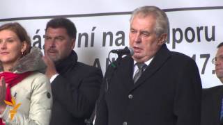 Czech President Warns Against Culture Of Murderers At AntiIslam Protest [upl. by Westley]