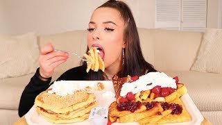 IHOP BREAKFAST MUKBANG pancakes french toast crepes [upl. by Zenia]